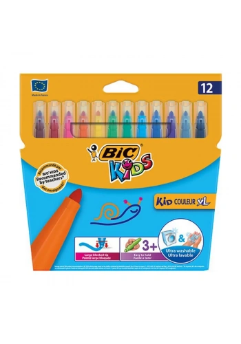 BİC KİDS COULEUR YIKANABİLİR XL KEÇELİ KALEM 12 RENK (8289661)
