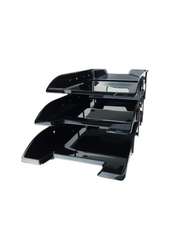 ÖNDER 1160-3 HAREKETLİ EVRAK RAFI KRİSTAL SİYAH 3LÜ