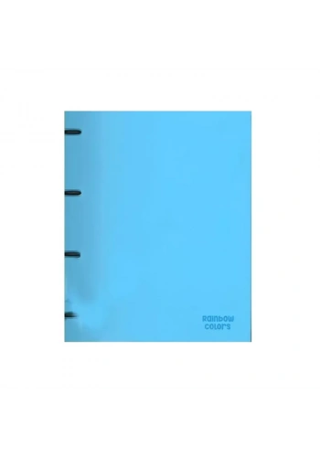 ÖNDER 124-21 RAİNBOW PLASTİK KAPAK HALKALI DOSYA 4 HALKALI AÇIK MAVİ
