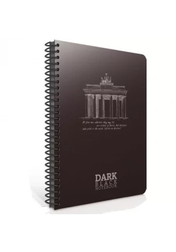 GIPTA DARK SERT KAPAK SİYAH DEFTER 19x26 DÜZ 80 YAPRAK (6711)
