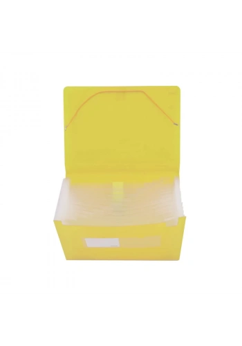 SMATO W3703 LASTİKLİ EVRAK DOSYASI 12 SEPERATÖRLÜ ŞEFFAF SARI
