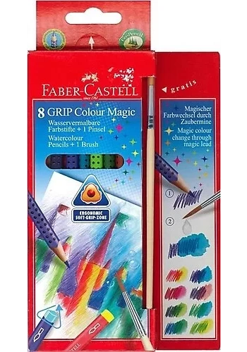 FABER-CASTELL GRİP SİHİRLİ BOYA KALEMİ 8 RENK (113008)