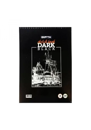 GIPTA DARK SPİRALLİ SİYAH RESİM DEFTERİ A5 15 YAPRAK 40