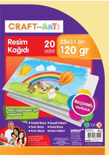 CRAFT&ARTS 2535-20 RESİM KAĞIDI 25x35 20Lİ POŞET