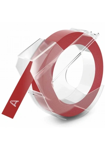 DYMO Kırmızı 3D Plastik Kabartma Yedek Şerit (9mm x 3mt)