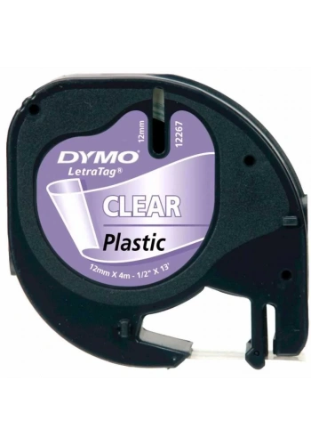 DYMO S0721530 Şeffaf LetraTag Plastik Şerit (12mm x 4mt)