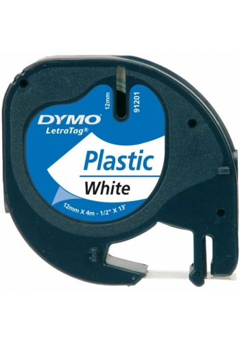 DYMO S0721660 Beyaz LetraTag Plastik Şerit (12mm x 4mt)