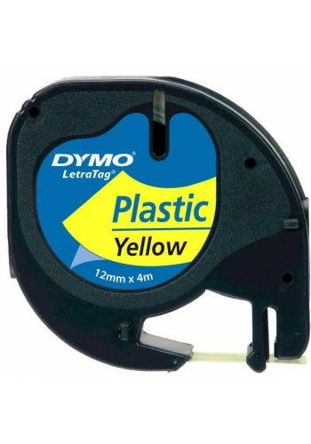 DYMO S0721620 Sarı LetraTag Plastik Şerit (12mm x 4mt)