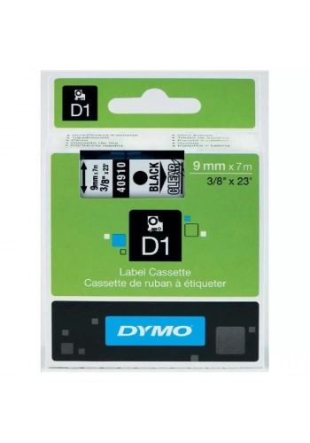 DYMO 40910 Şeffaf/Siyah D1 Yedek Şerit (9 mm x 7 mt)