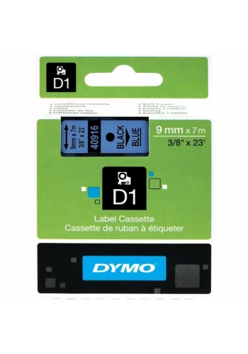 DYMO 40916 Mavi/Siyah D1 Yedek Şerit (9 mm x 7 mt)