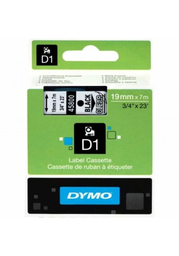 DYMO 45800 Şeffaf/Siyah D1 Yedek Şerit (19 mm x 7 mt)