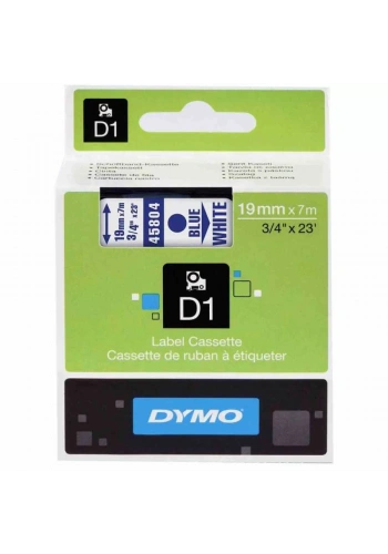 DYMO 45804 Beyaz/Mavi D1 Yedek Şerit (19 mm x 7 mt)
