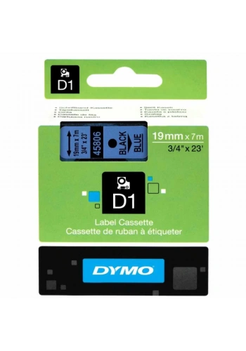 DYMO 45806 Mavi/Siyah D1 Yedek Şerit (19 mm x 7 mt)