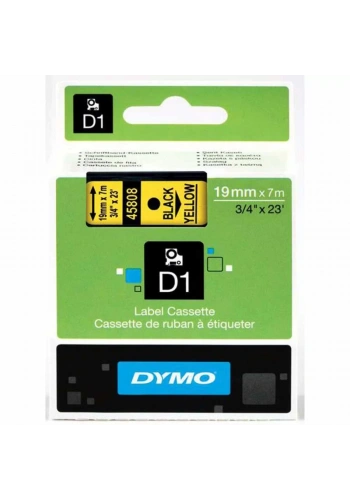 DYMO 45808 Sarı/Siyah D1 Yedek Şerit (19 mm x 7 mt)