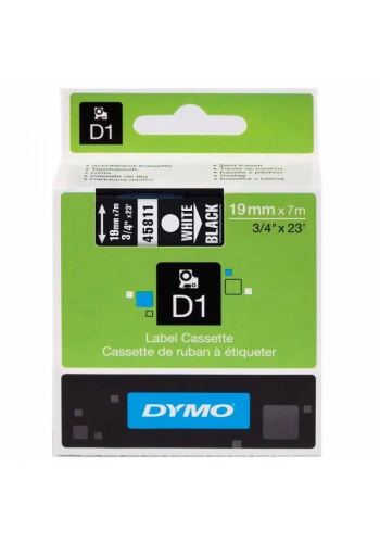 DYMO 45811 Siyah/Beyaz D1 Yedek Şerit (19 mm x 7 mt)