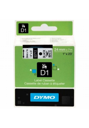 DYMO 53713 Beyaz/Siyah D1 Yedek Şerit (24 mm x 7 mt)