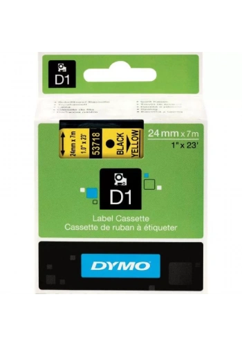 DYMO 53718 Sarı/Siyah D1 Yedek Şerit (24 mm x 7 mt)