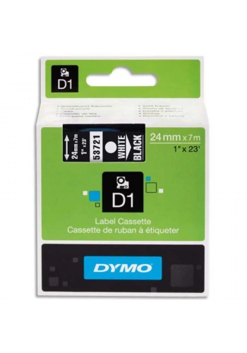 DYMO 53721 Siyah/Beyaz D1 Yedek Şerit (24 mm x 7 mt)