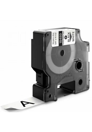 DYMO RhinoPRO 18489 Beyaz/Siyah Esnek Naylon Şerit 19 mm x 3,5 mt