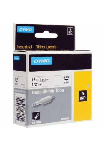 DYMO RhinoPRO 18055 Beyaz/Siyah Isıyla Küçülen Şerit 12 mm x 1,5 mt