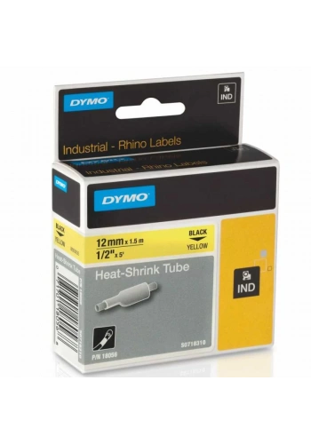 DYMO RhinoPRO 18056 Sarı/Siyah Isıyla Küçülen Şerit 12 mm x 1,5 mt