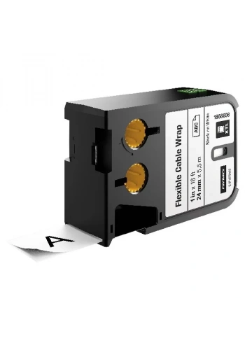 DYMO 1868808 XTL Esnek Naylon Kablo Etiketi 24mmx5,5m Beyaz/Siyah