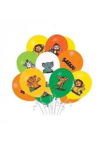 Safari Baskılı 8 li Lateks Balon