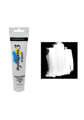 Daler Rowney System 3 Akrilik Boya 150ml 009 Titanium White