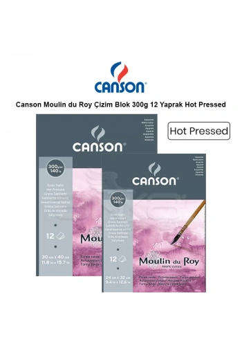 Canson Moulin du Roy Çizim Blok 300g 12 Yaprak Hot Pressed