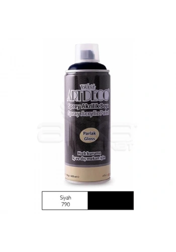 Artdeco Akrilik Sprey Boya 400ml 790 Parlak Siyah