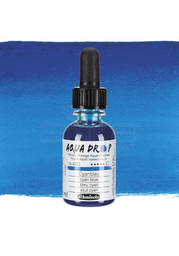Schmincke Aqua Drop Sıvı Sulu Boya 30ml 480 Cyan Blue