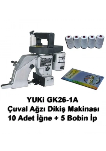 Yuki GK26-1A Çuval Ağzı Dikiş Makinası + 10 Adet İğne + 5 Bobin İp