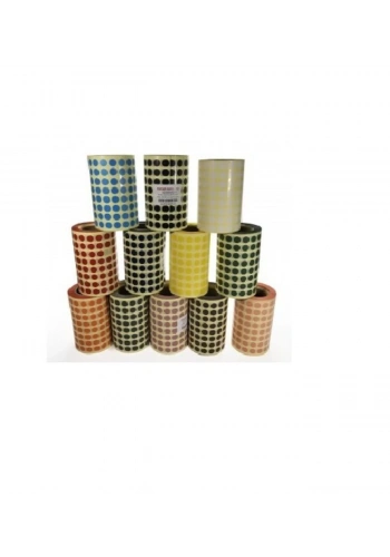 10.000li Renkli Nokta Etiketi 1 cm