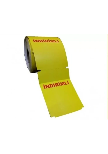 TERMAL KARTON RAF ETİKETİ SARI İNDİRİMLİ 135X100 250 Lİ