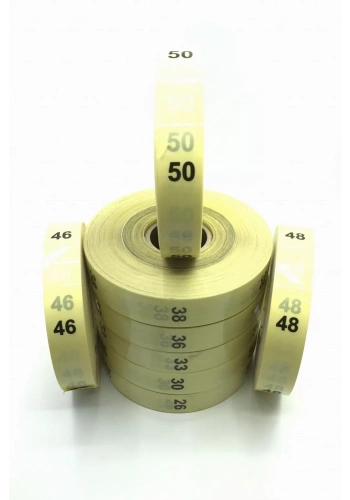 ŞEFFAF UZUN BEDEN ETİKETİ NUMARA 34 BEDEN 500 LÜ