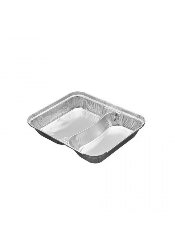 2 Bölmeli Alüminyum Kap - 100 Adet
