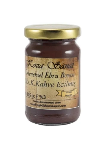 Koza Sanat Ezilmiş Ebru Boyası Pigment Koyu Kahverengi 105ml