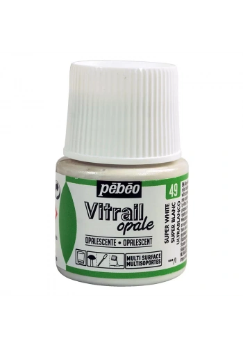 Pebeo Vitrail Opak Cam Boyası 45ml Beyaz 49