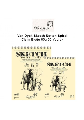 Van Dyck Skecth Üstten Spiralli Çizim Bloğu 85g 50 Yaprak