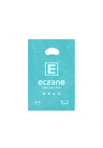 Bloklu Elgeçme Turkuaz Eczane Poşeti 17x26 cm - 800 Adet