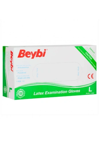 Beybi Lateks Muayene Eldiveni Pudralı ( L ) 20 Kutu