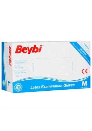 Beybi Lateks Muayene Eldiveni Pudralı ( M ) 20 Kutu
