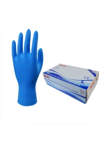 Beybi Pudrasız Mavi Nitril Medikal Muayene Eldiveni ( L ) 2000 Adet