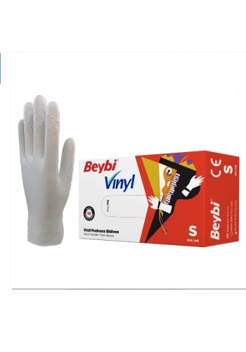 Beybi Vinil Şeffaf Muayene Eldiveni Pudrasız ( S ) 20 Kutu