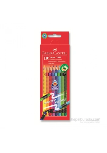 FABER-CASTELL GRİP SİLİNEBİLİR KURU BOYA 10 RENK (116613)