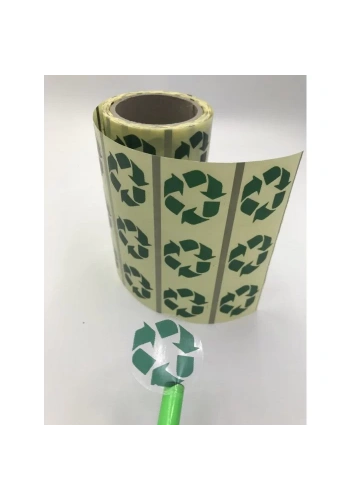 GERİ DÖNÜŞÜM ETİKETİ 30 MM YUVARLAK ÜZERİ BASKILI 500 LÜ SARIM