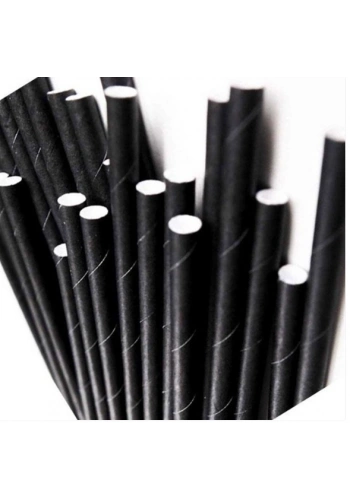 Hijyenik Kağıt Pipet Siyah ( 100 Adet )