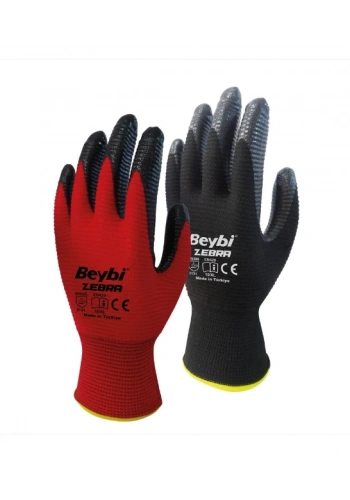 İş Eldiveni Nitril Kaplama Zebra ( 1 Çift )