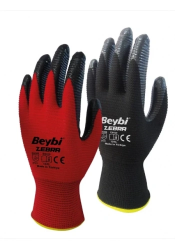 İş Eldiveni Nitril Kaplama Zebra ( 48 Çift )