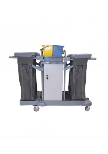 Kat Temizlik Arabası Dolaplı Çift Brandalı (1 Adet)